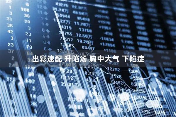出彩速配 升陷汤 胸中大气 下陷症